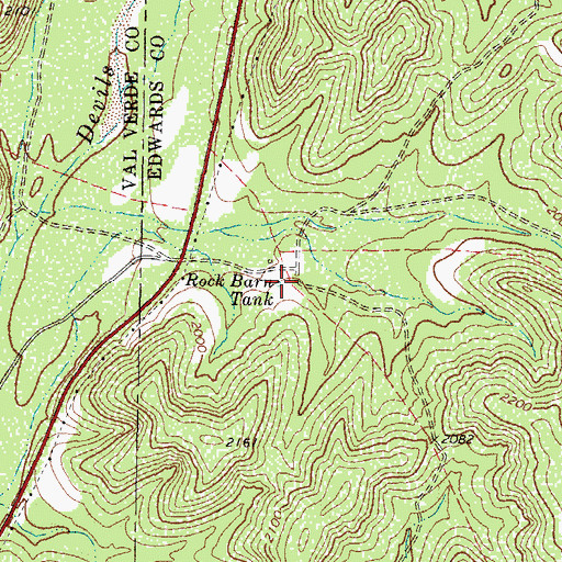 Topographic Map of Rock Barn Tank, TX
