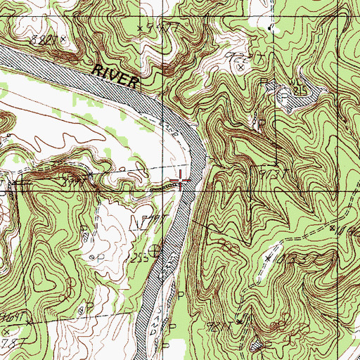 Topographic Map of Rock Creek, TX