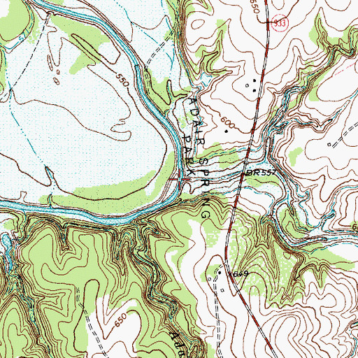 Topographic Map of Rock Creek, TX