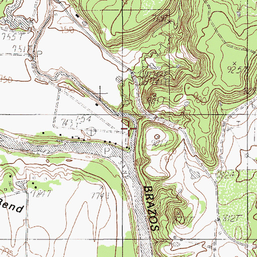 Topographic Map of Rock Creek, TX