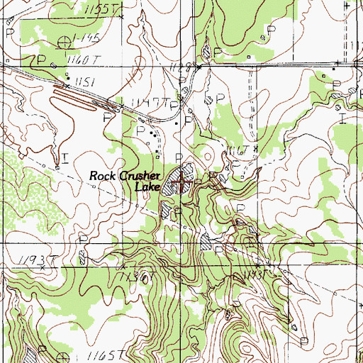 Topographic Map of Rock Crusher Lake, TX