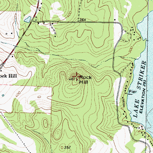 Topographic Map of Rock Hill, TX