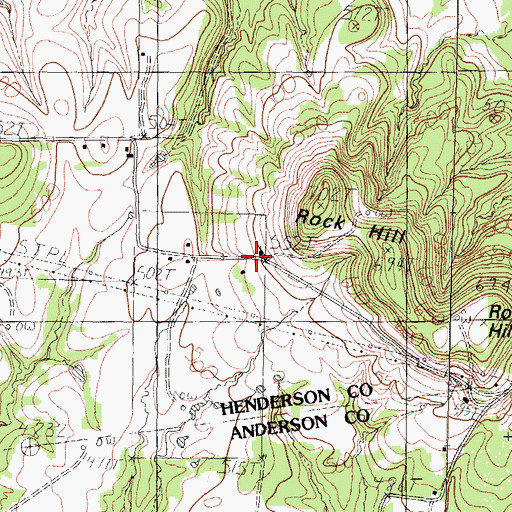 Topographic Map of Rock Hill Church, TX