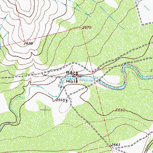 Topographic Map of Rock Hole, TX