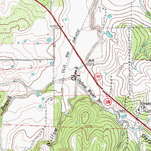 Topographic Map of Rock Hole Hollow Branch, TX