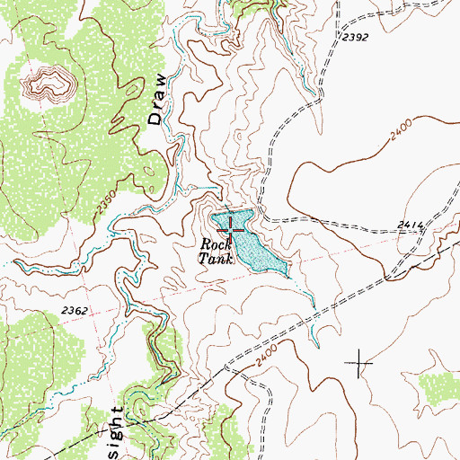 Topographic Map of Rock Tank, TX