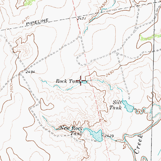 Topographic Map of Rock Tank, TX
