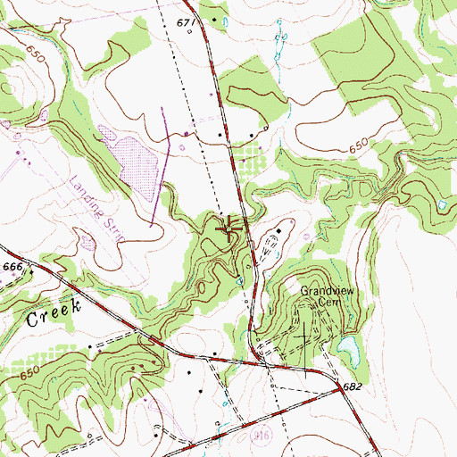 Topographic Map of Rock Tank Creek, TX