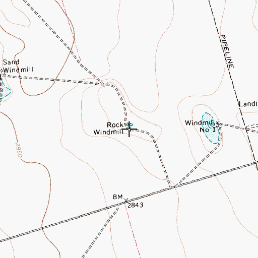 Topographic Map of Rock Windmill, TX