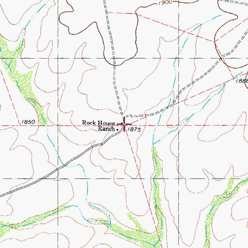 Topographic Map of Rock House Ranch, TX
