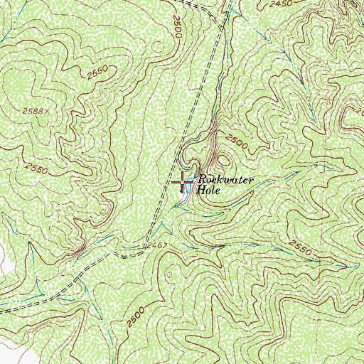 Topographic Map of Rockwater Hole, TX
