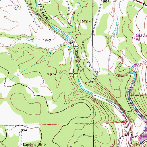 Topographic Map of Rocky Branch, TX