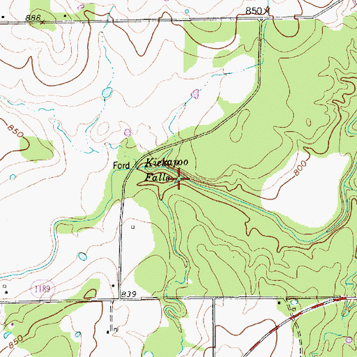 Topographic Map of Rocky Branch, TX