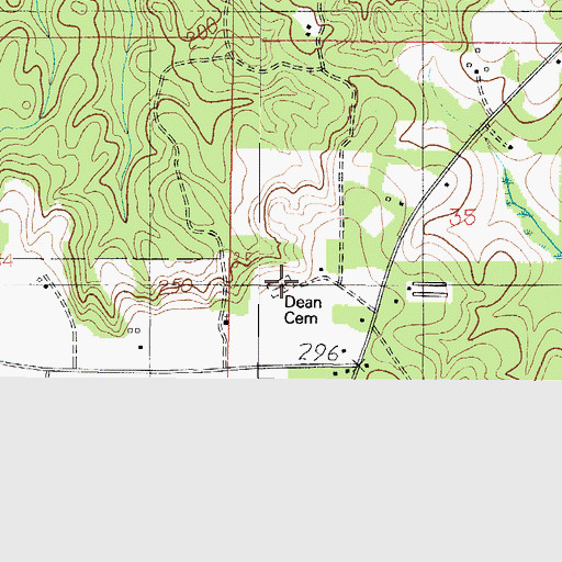 Topographic Map of Dean Cemetery, AL