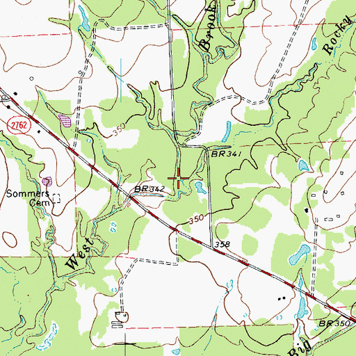 Topographic Map of Rocky Creek, TX