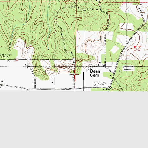 Topographic Map of Deans Chapel Church, AL