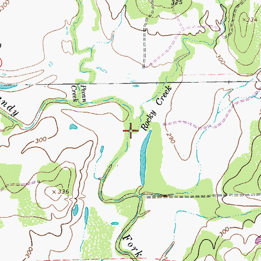 Topographic Map of Rocky Creek, TX