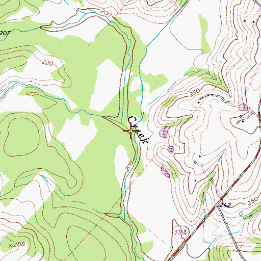 Topographic Map of Rocky Creek, TX