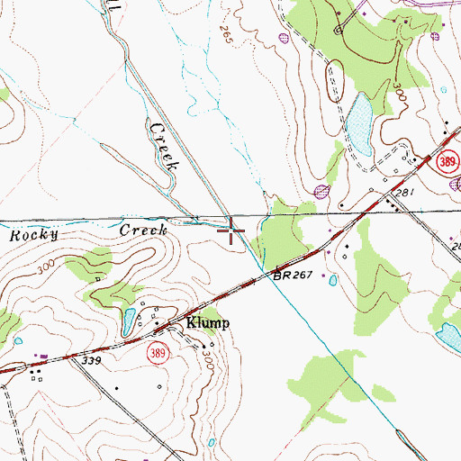 Topographic Map of Rocky Creek, TX