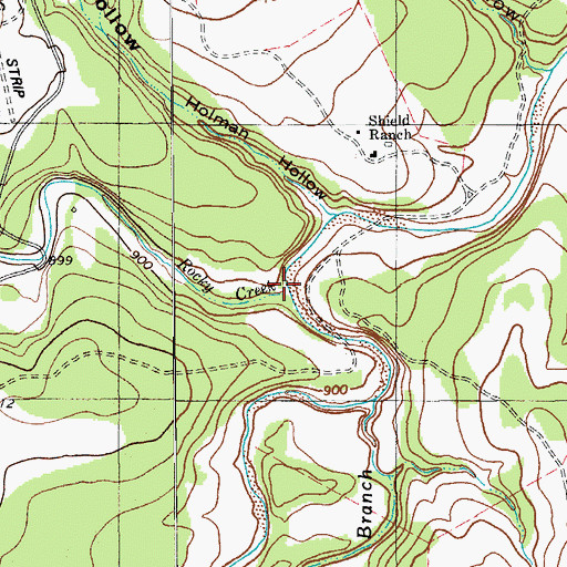 Topographic Map of Rocky Creek, TX