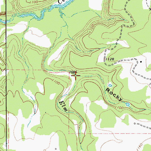 Topographic Map of Rocky Hollow, TX