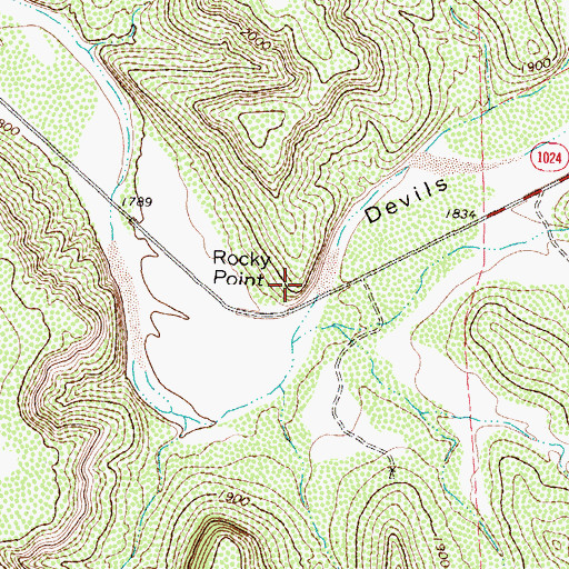 Topographic Map of Rocky Point, TX