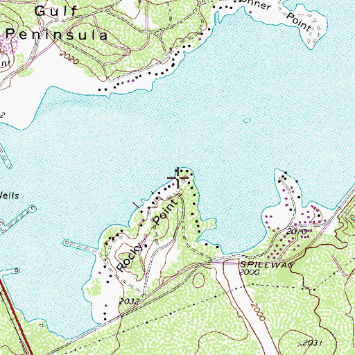 Topographic Map of Rocky Point, TX