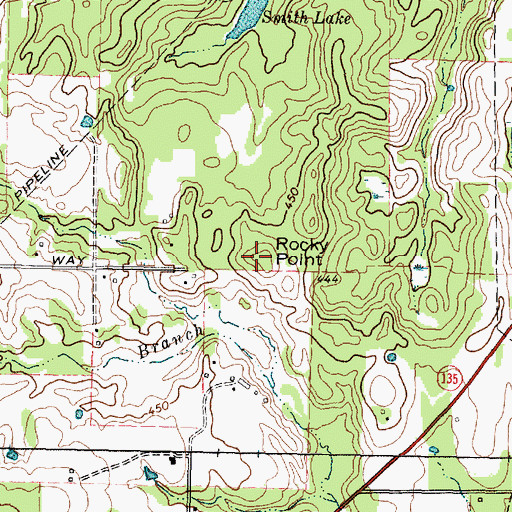 Topographic Map of Rocky Point, TX