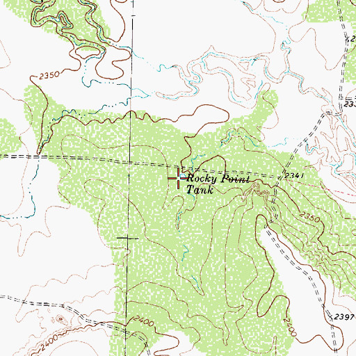 Topographic Map of Rocky Point Tank, TX