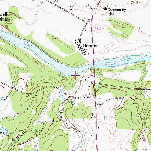 Topographic Map of Rocky Run, TX