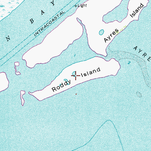 Topographic Map of Roddy Island, TX