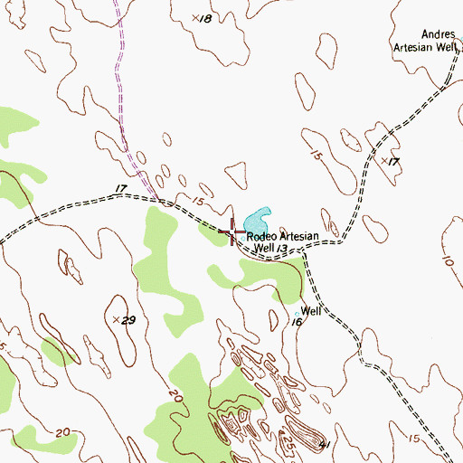 Topographic Map of Rode Artesian Well, TX