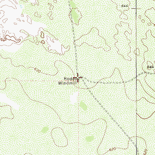 Topographic Map of Rodeo Windmill, TX