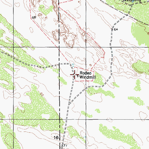 Topographic Map of Rodeo Windmill, TX