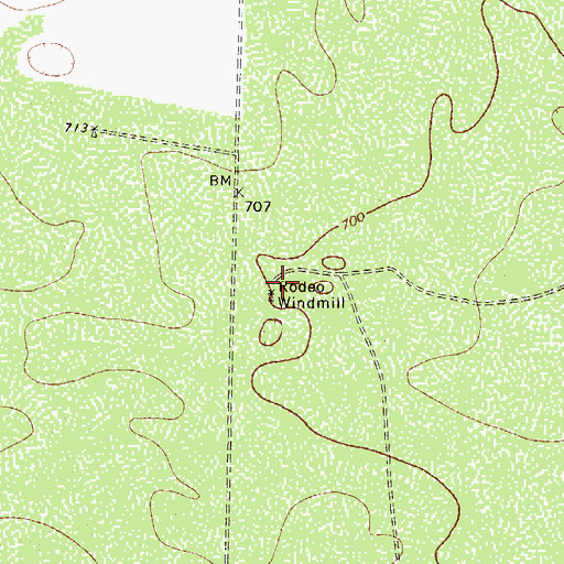 Topographic Map of Rodeo Windmill, TX