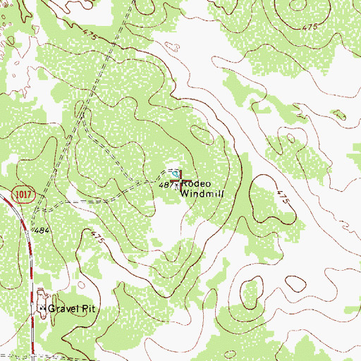 Topographic Map of Rodeo Windmill, TX