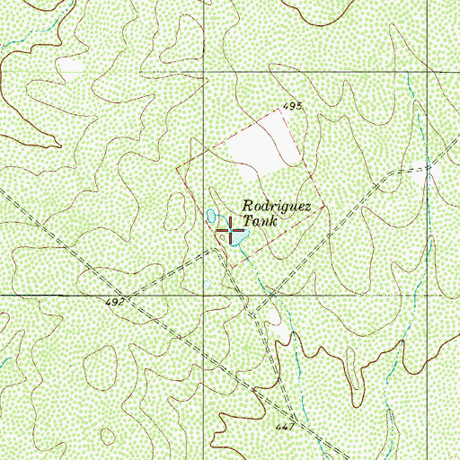 Topographic Map of Rodriguez Tank, TX