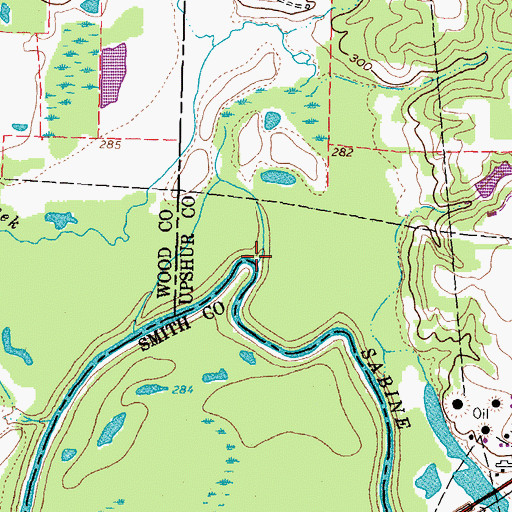 Topographic Map of Rogers Creek, TX
