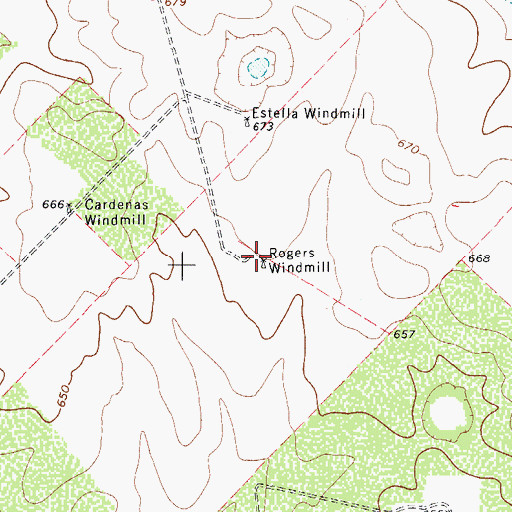 Topographic Map of Rogers Windmill, TX