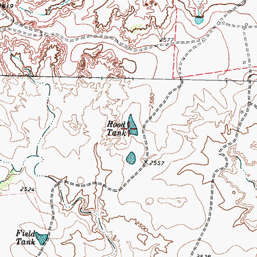Topographic Map of Rood Tank, TX