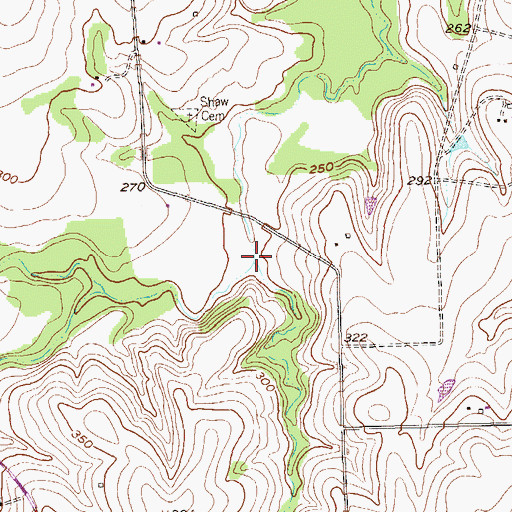 Topographic Map of Roper Creek, TX