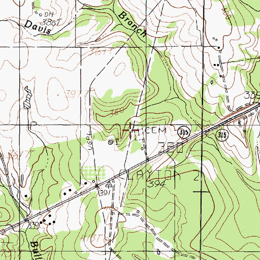 Topographic Map of Roquemore Cemetery, TX
