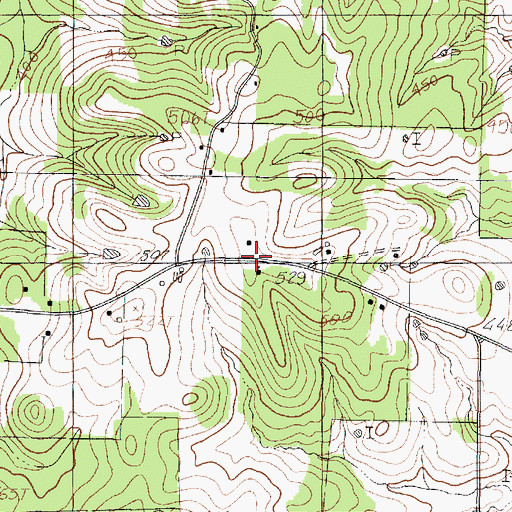 Topographic Map of Roquemore Church, TX