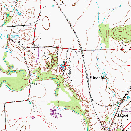 Topographic Map of Roselawn Memorial Cemetery, TX