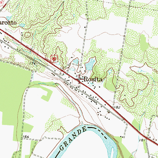Topographic Map of Rosita, TX