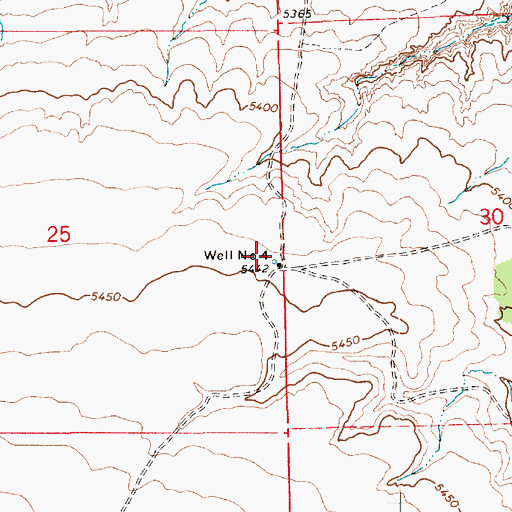 Topographic Map of Well Number Four, AZ