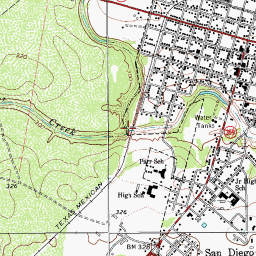 Topographic Map of Rosita Creek, TX