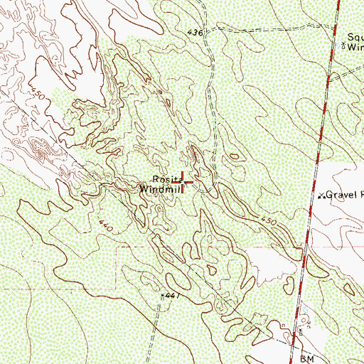 Topographic Map of Rosita Windmill, TX