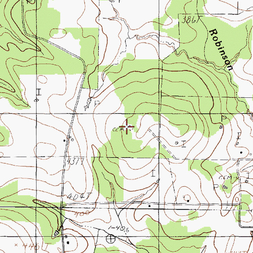 Topographic Map of Ross Cemetery, TX