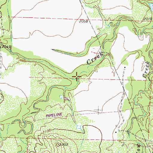 Topographic Map of Ross Creek, TX